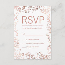 RSVP-Karten für die Rose Gold Floral RSVP Karte