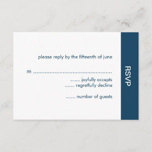 RSVP-Karten für eine kühne Farbhochzeit - Marine RSVP Karte