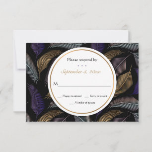 RSVP-Karten für Elegante Federn RSVP Karte