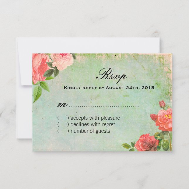 RSVP-Karten für französisches Shabby Chic RSVP Karte (Vorderseite)