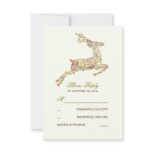 RSVP-Karten für Hirsche-Hochzeit im Herbst