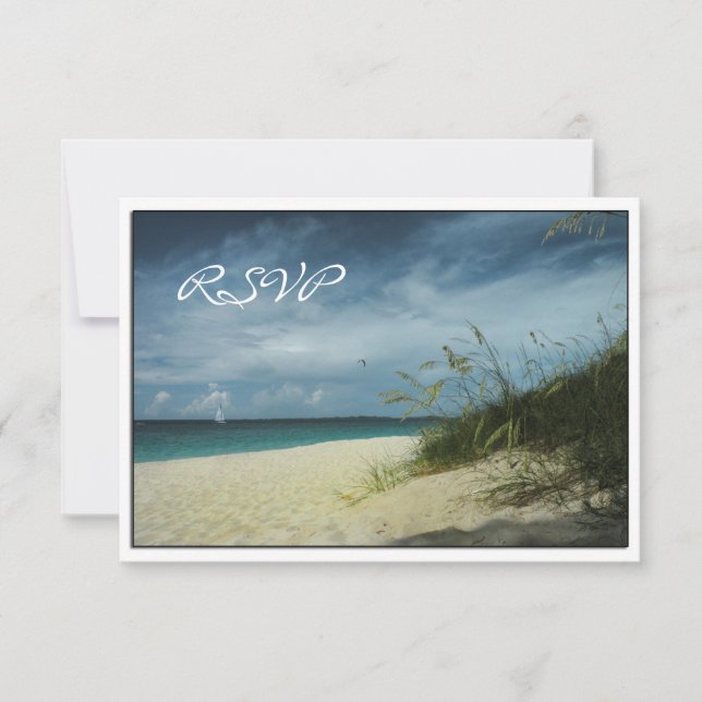 RSVP-Karten für Hochzeiten am Strand RSVP Karte (Vorderseite)