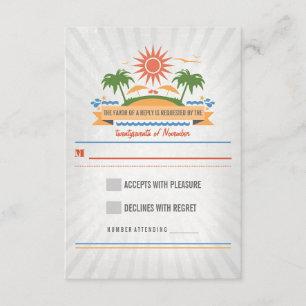 RSVP-Karten für Hochzeiten am Strand RSVP Karte