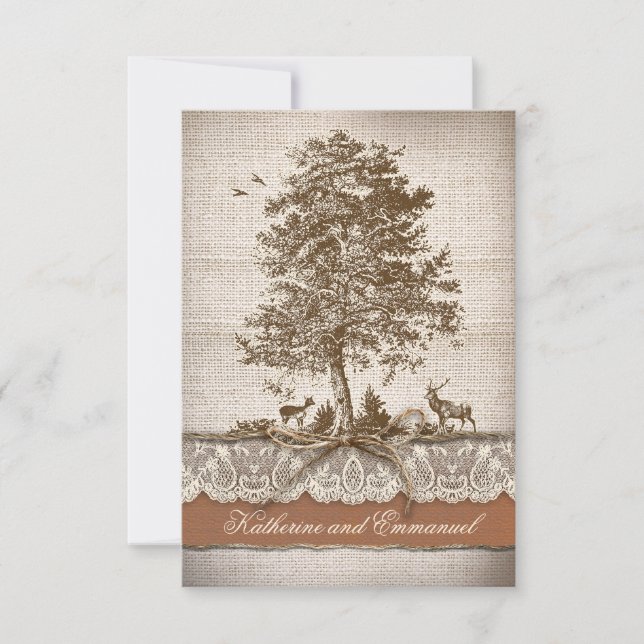 RSVP-Karten für Hochzeiten auf rustikalem Land RSVP Karte (Vorderseite)