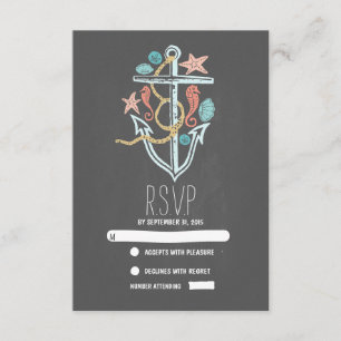 RSVP-Karten für Hochzeiten auf Wasserstränden RSVP Karte