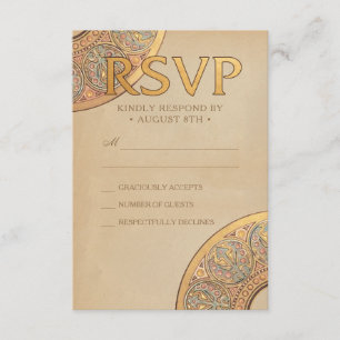RSVP-Karten für Hochzeiten Gold Nouveau Deko RSVP Karte