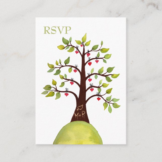 RSVP-Karten für Hochzeiten im Wasserfarbenbereich Begleitkarte (Vorderseite)