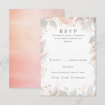 RSVP-Karten für Hochzeiten mit heller, floraler Ob