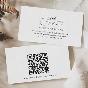 RSVP-Karten für Hochzeiten mit schwarzem und weiße Visitenkarte