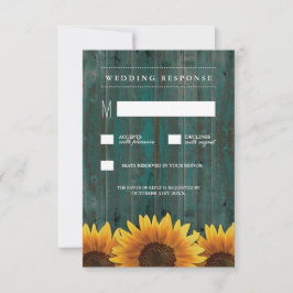 RSVP-Karten für Hochzeiten mit türkisfarbener und RSVP Karte