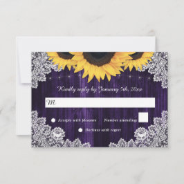 RSVP-Karten für Hochzeiten von lila Holz RSVP Karte