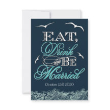 RSVP-Karten für Hochzeiten von Navy Blue & Aqua