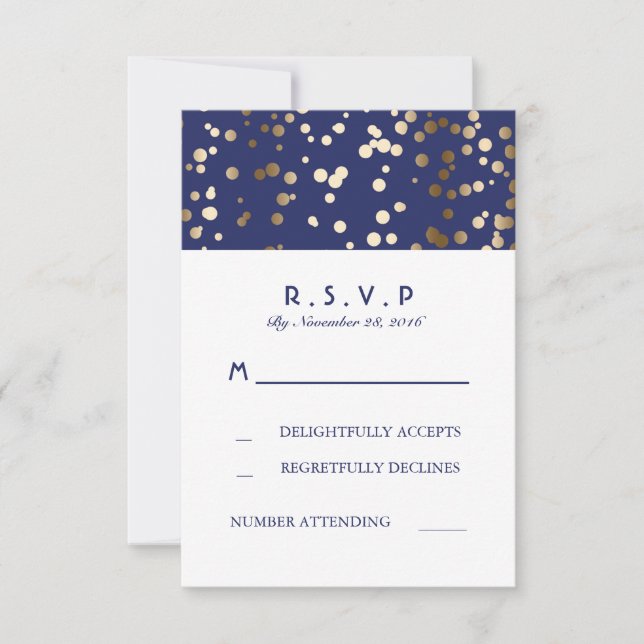 RSVP-Karten für Hochzeiten von Schiffen und Gold C RSVP Karte (Vorderseite)