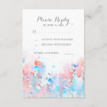 RSVP-Karten für Hochzeiten von Wasserfarben
