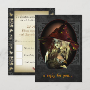 RSVP-Karten für kleine Hexenmeister-Halloween-Part RSVP Karte