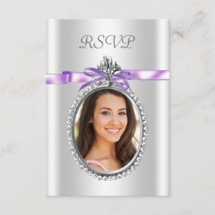 RSVP-Karten für Lila Foto RSVP Karte