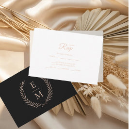 RSVP-Karten für Minimalistische Schwarz-Weiß-Hochz RSVP Karte