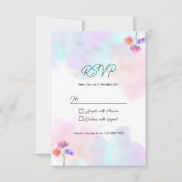 RSVP-Karten für Pastellrosa und Blaue Hochzeiten RSVP Karte