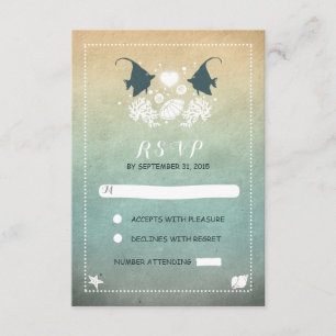 RSVP Karten für romantische Hochzeiten am Strand