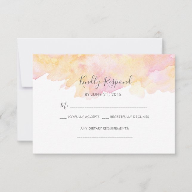 RSVP-Karten für Rosa und Pfirsich Einladung (Vorderseite)
