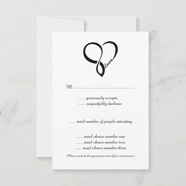 RSVP-Karten für Schwarze Liebe RSVP Karte (Vorderseite)