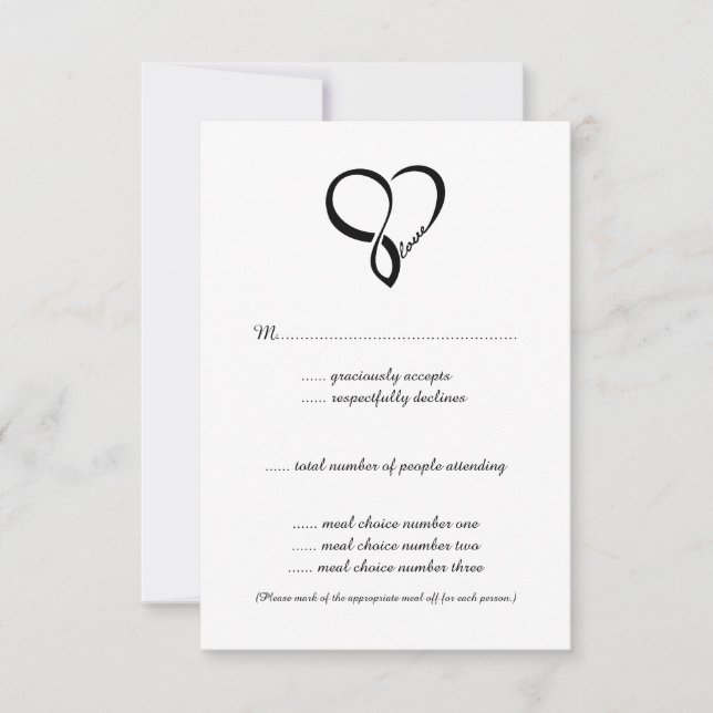 RSVP-Karten für Schwarze Liebe RSVP Karte (Vorderseite)