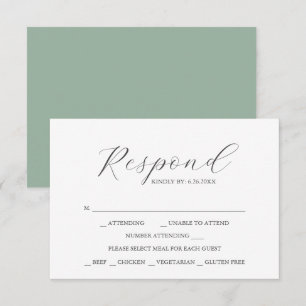 RSVP-Karten für Speisen grün RSVP Karte