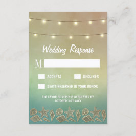 RSVP-Karten für tropische Seesterne und Seashell W RSVP Karte