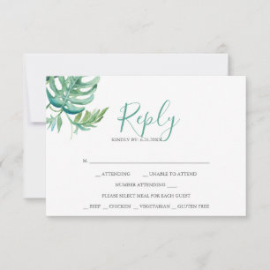 RSVP-Karten für tropische Wasserfarben RSVP Karte