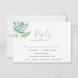RSVP-Karten für tropische Wasserfarben RSVP Karte