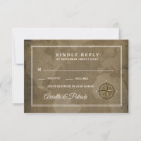 RSVP-Karten für Vintage Hochzeitssendungen im Naut