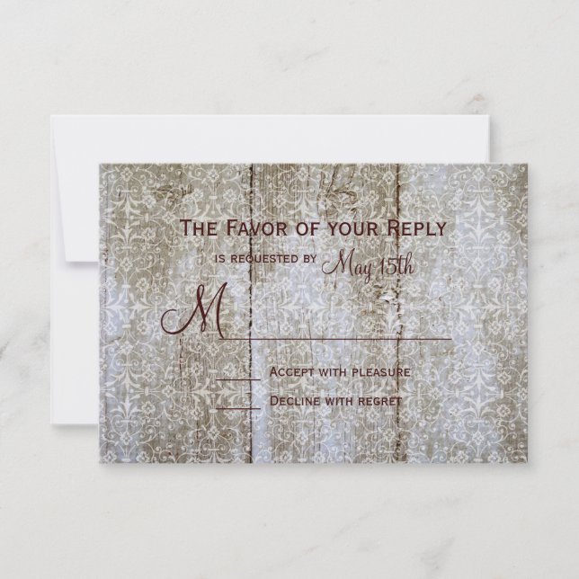 RSVP-Karten für Vintage Overlay-Probleme RSVP Karte (Vorderseite)
