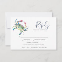 RSVP-Karten für Wasserfarbenkrabben