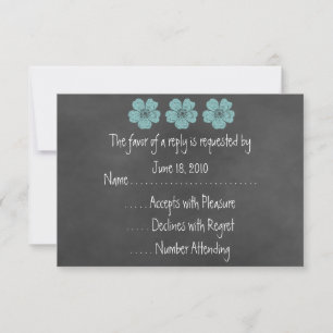 RSVP-Karten für wild lebende Aquamarine Rose RSVP Karte