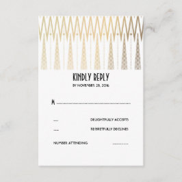 RSVP-Karten in Gold, Weiß und Schwarz RSVP Karte