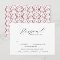 RSVP-Karten mit Essensauswahl Muster für die Rose