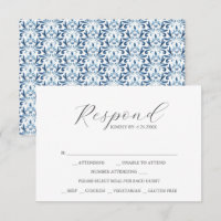 RSVP-Karten mit rotem blauem Muster
