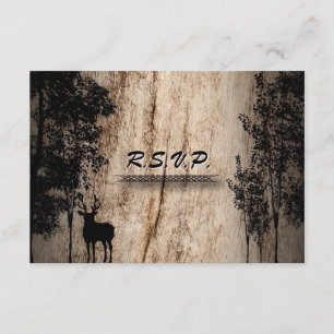 RSVP-Karten-Rustikal-Board-Hirschbäume für Hochzei RSVP Karte