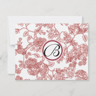 RSVP-Karten - Schwarze Rose - Roter Schnitt - ausg RSVP Karte