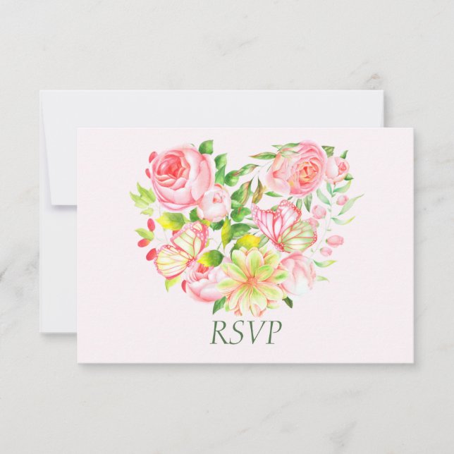 RSVP-Karten von Rose Sweetheart RSVP Karte (Vorderseite)