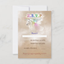 RSVP-Karten von Unicorn-Party
