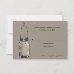 RSVP-Kartenfieber und Mason Jar RSVP Karte