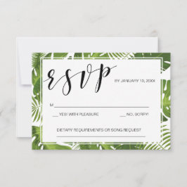 RSVP-Kartenvorlage tropische elegante Hochzeit RSVP Karte