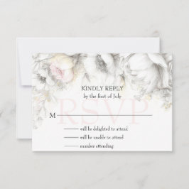 RSVP Klassisch Moderne Elfenbein- und Rosa Blütenm