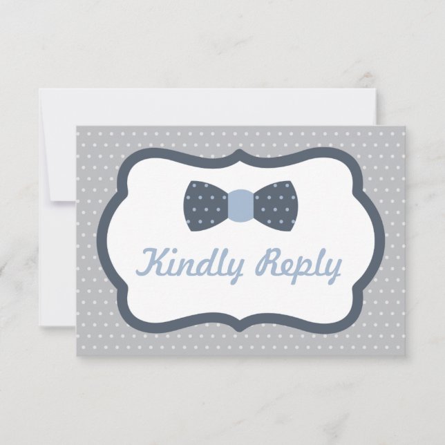 RSVP-Krawatte Bow, Antwortkarte RSVP Karte (Vorderseite)
