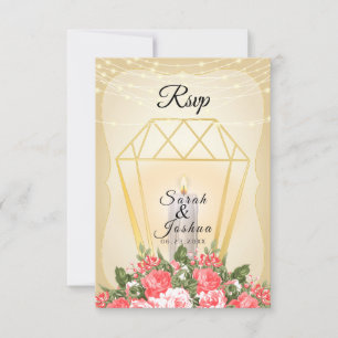 RSVP - Lanterne dorée et fleurs de corail