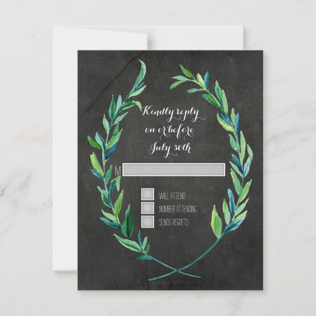 RSVP Laurel Wreath Olive Leaf Branch Chalkboard (Devant)