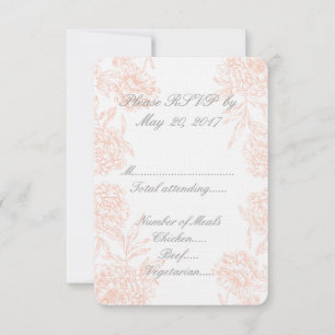 RSVP l'épousant floral vintage gris de corail