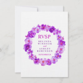 RSVP-lila Blumenkranz Einladung