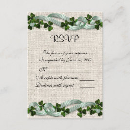 RSVP lin et shamrocks irlandais
